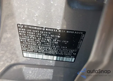 2022 Volkswagen Tiguan 2.0T Se z USA, uszkodzony, nr VIN 3VV2B7AX2NM074369